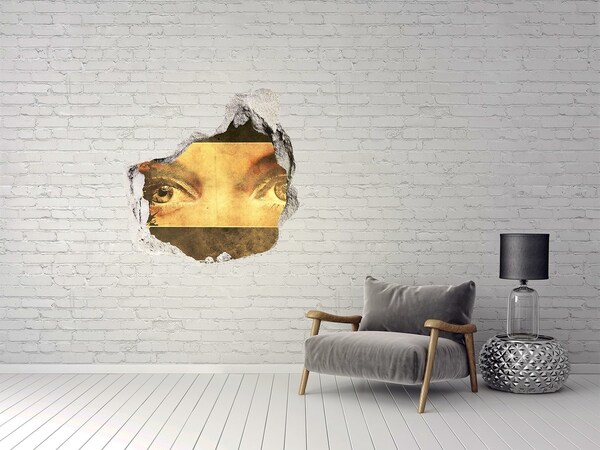 3D Wandtattoos Mauerdurchbruch Augen hinter der Wand