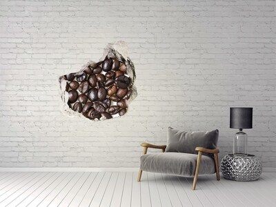 3D Wanddurchbruch Aufkleber Kaffee in einer verfallenen Mauer
