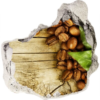 Wandaufkleber Loch 3D Kaffee in einem Betonloch