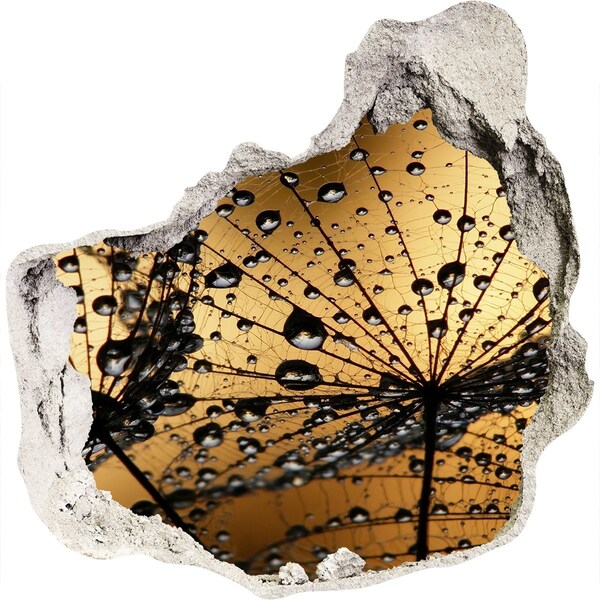 Wandaufkleber Loch 3D Tropfen auf den Blättern