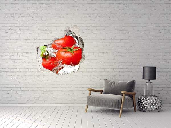 Wandtattoos Loch in der Wand Frische Tomaten in Wasser