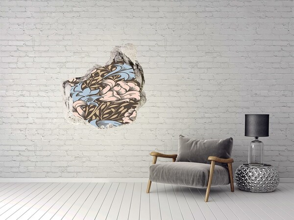 3D Wandtattoos Mauerdurchbruch Loch in der Wand Blumenmuster