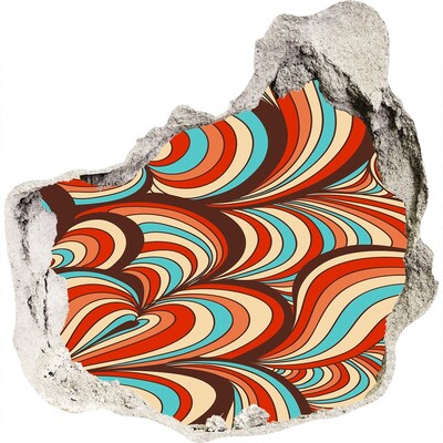 Wandaufkleber Loch 3D Ein farbenfroher Wirbel aus Mustern