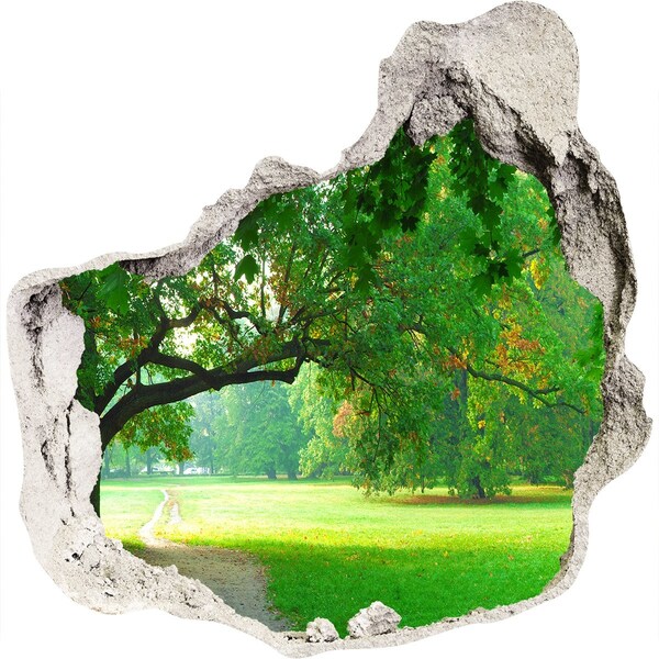 3D Wanddurchbruch Aufkleber Grüner Park in der Sonne