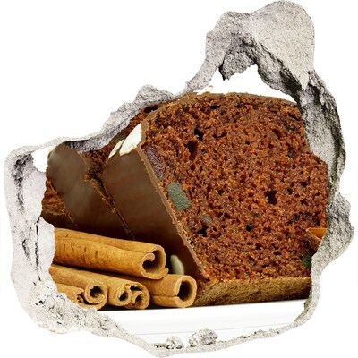 Wandaufkleber Loch 3D Schokoladenkuchen mit Gewürzen