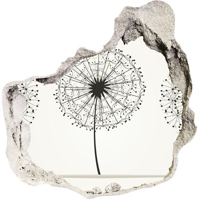 3D Wanddurchbruch Aufkleber Löwenzahn an der Wand