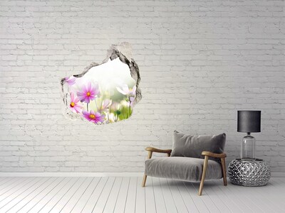 3D Wandtattoos Mauerdurchbruch Ein Blumenparadies hinter der Mauer