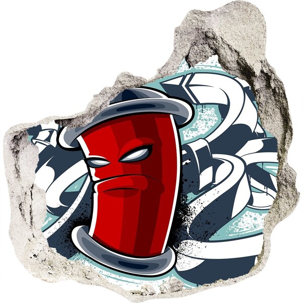 Mauerdurchbruch Aufkleber Roter Becher mit Graffiti