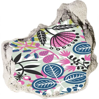 Wandtattoos Loch in der Wand Tropischer Garten in einem Loch