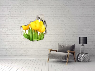 3D Wandtattoos Mauerdurchbruch Tulpen in einem Loch in der Wand