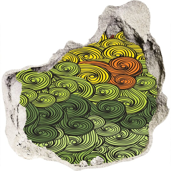 3D Wanddurchbruch Aufkleber Bunte Wirbel an der Wand