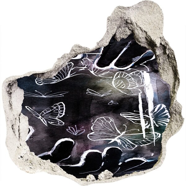 Wandtattoos Loch in der Wand Schmetterlinge in einem magischen Raum