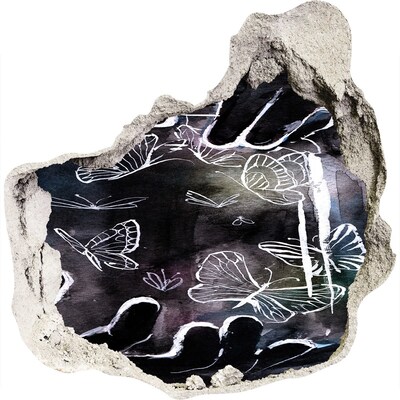 Wandtattoos Loch in der Wand Schmetterlinge in einem magischen Raum