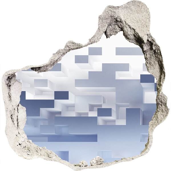 Wandfolien Loch in der Wand Abstrakter Raum in Blautönen