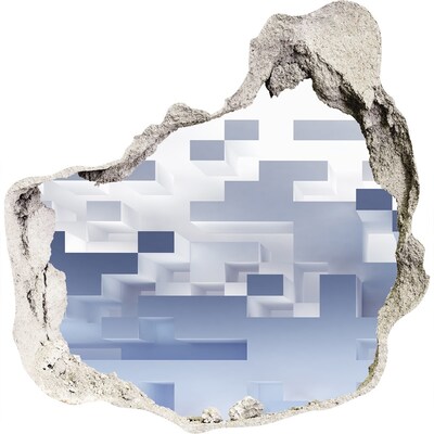 Wandfolien Loch in der Wand Abstrakter Raum in Blautönen