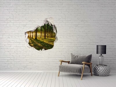 3D Wandtattoos Mauerdurchbruch Goldener Wald am Morgen