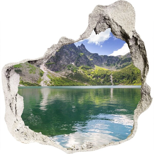 Wandfolien Loch in der Wand Bergsee im Tal
