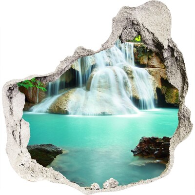 3D Wandtattoos Mauerdurchbruch Ein Wasserfall in einem tropischen Paradies