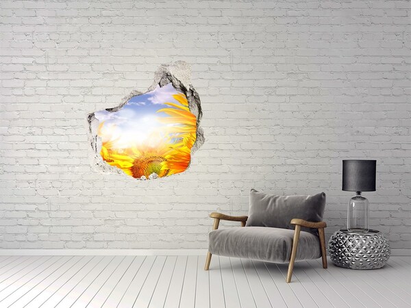 Wandtattoos Loch in der Wand Sonnenblumen im Sonnenlicht