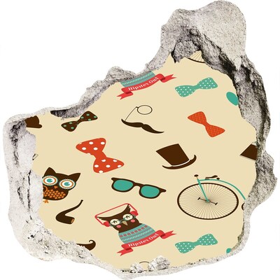 Wandaufkleber Loch 3D Stilvolle Muster und Accessoires