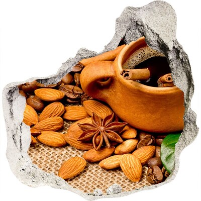 3D Wandtattoos Mauerdurchbruch Kaffee und Gewürze im rustikalen Stil