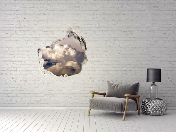 3D Wandtattoos Mauerdurchbruch Wolken hinter der Mauer