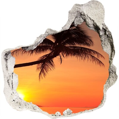 3D Wanddurchbruch Aufkleber Sonnenuntergang an einem tropischen Strand