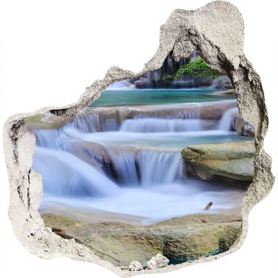 3D Wandtattoos Mauerdurchbruch Wasserfall zwischen den Felsen