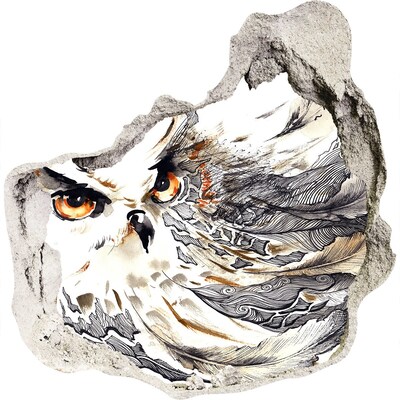 Wandfolien Loch in der Wand Eine Eule im Flug