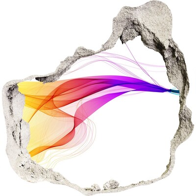 Wandtattoos Loch in der Wand Ein farbenfroher Energieausbruch