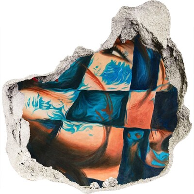 Wandtattoos Loch in der Wand Ein in Farbe getauchter Körper