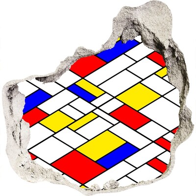 3D Wandtattoos Mauerdurchbruch Abstraktes Muster im Stil von Mondrian