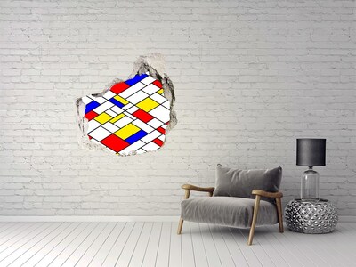 3D Wandtattoos Mauerdurchbruch Abstraktes Muster im Stil von Mondrian