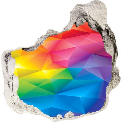 Wandtattoos Loch in der Wand Ein bunter Regenbogen an der Wand