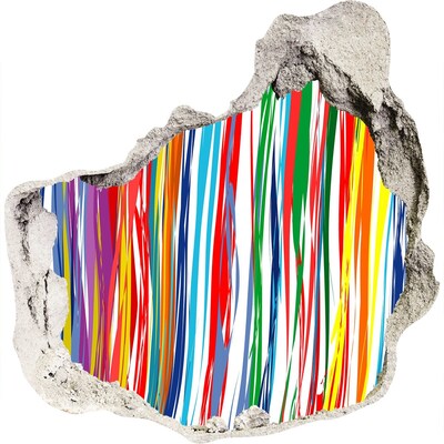 3D Wanddurchbruch Aufkleber Ein farbenfroher Ausbruch von Kreativität