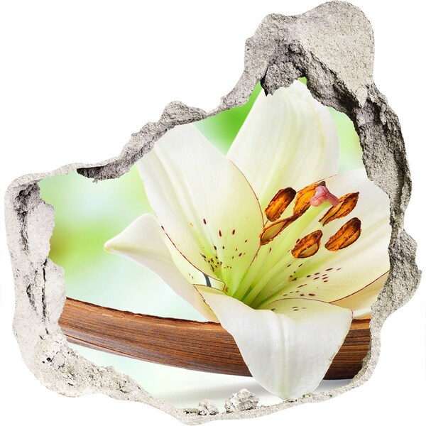 Wandaufkleber Loch 3D Eine Blumenoase aus Beton