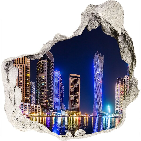Wandfolien Loch in der Wand Dubais moderne Skyline