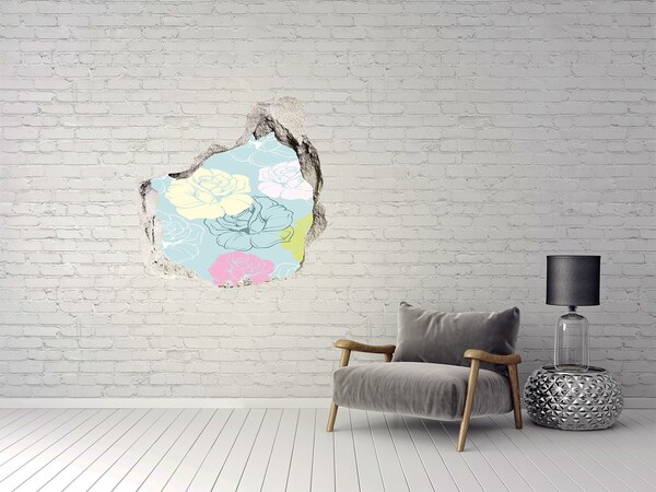 3D Wanddurchbruch Aufkleber Blumenwandbild „Loch in der Wand“