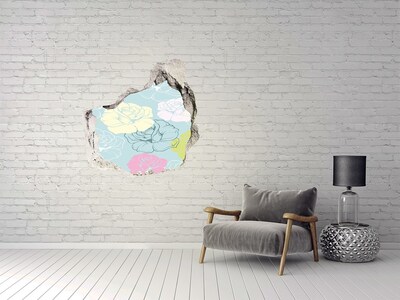 3D Wanddurchbruch Aufkleber Blumenwandbild „Loch in der Wand“