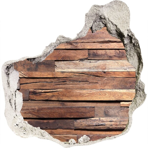 Wandfolien Loch in der Wand Holzwand in einem Loch