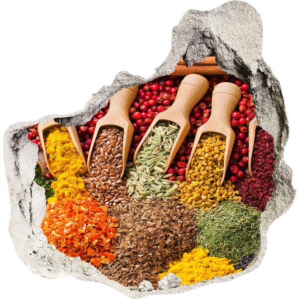 3D Wandtattoos Mauerdurchbruch Eine Küche voller Gewürze