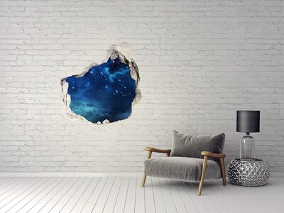 Wandaufkleber Loch 3D Kosmischer Raum hinter der Wand