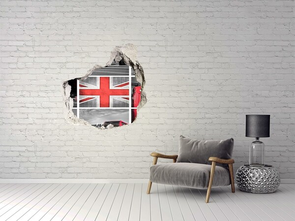 Wandaufkleber Loch 3D Britische Landschaft in einem Loch in der Wand