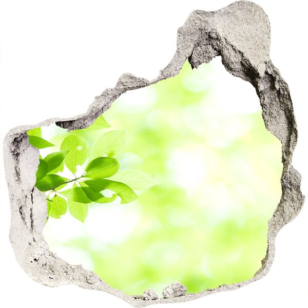 Wandaufkleber Loch 3D Grünes Paradies hinter der Mauer