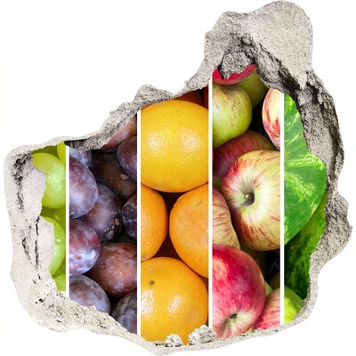 Mauerdurchbruch Aufkleber Früchte aus Beton