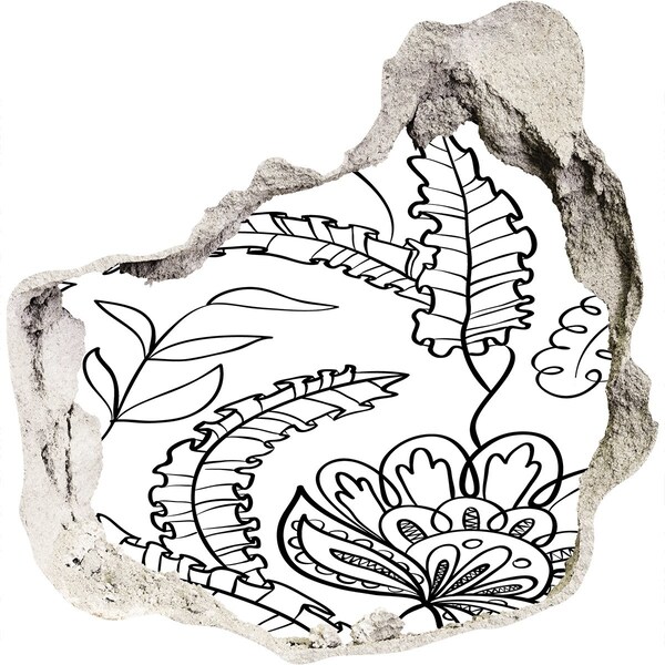 Mauerdurchbruch Aufkleber Tropische Vegetation in einem Loch in der Wand