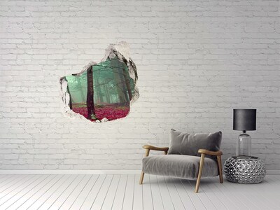 3D Wandtattoos Mauerdurchbruch Verzauberter Wald im Nebel