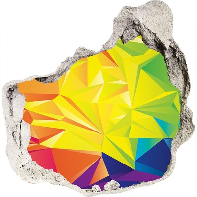 Wandfolien Loch in der Wand Eine farbenfrohe Explosion in einem Betonloch