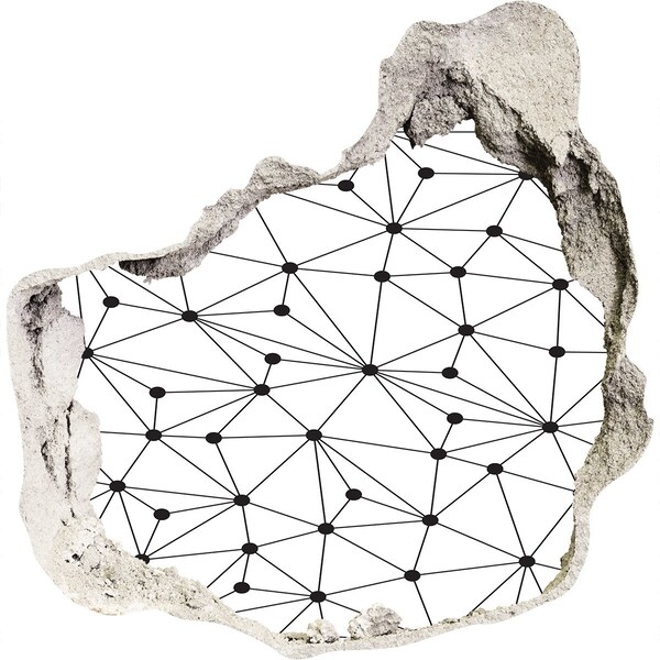 Mauerdurchbruch Aufkleber Netzwerk von Verbindungen in der Wand