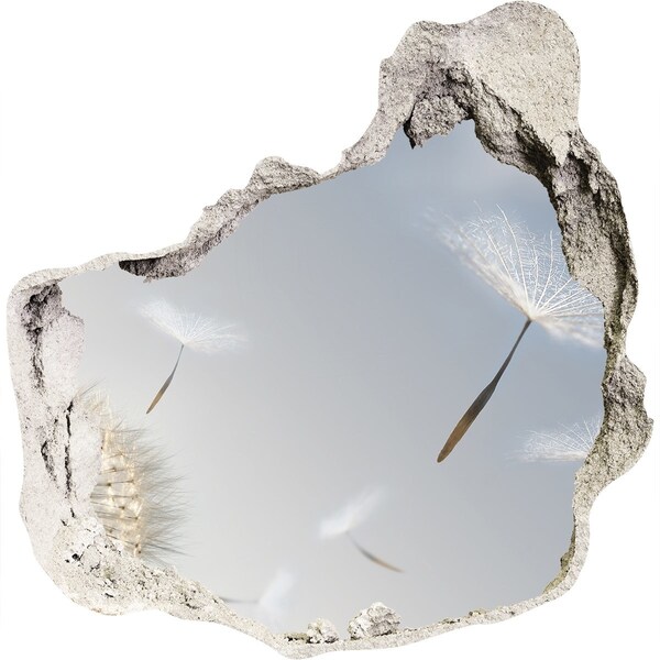 Wandaufkleber Loch 3D Löwenzahn in den Wolken